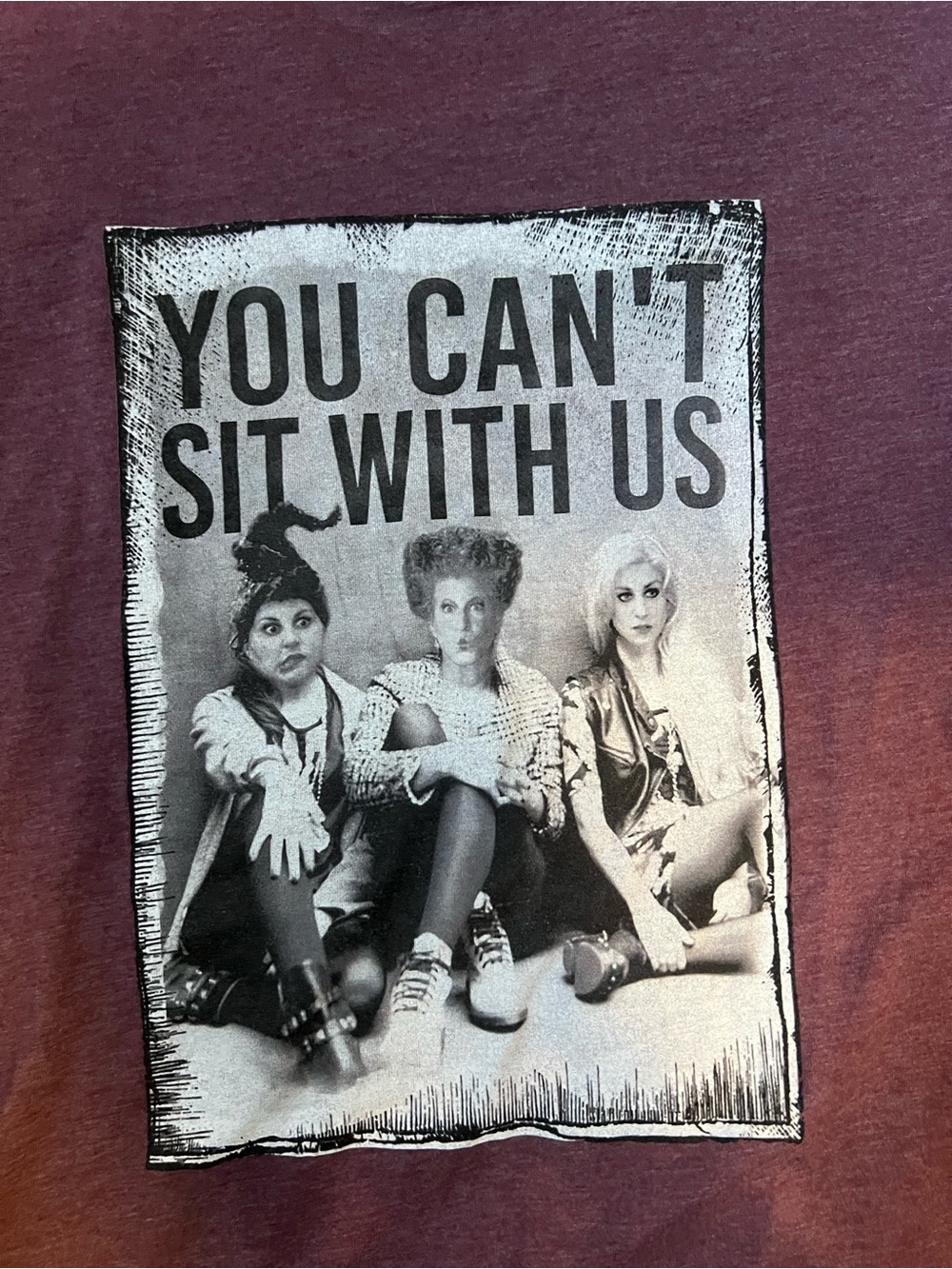 You Can't Sit With Us Graphic Tee - Burgundy - Picture 2 of 3
